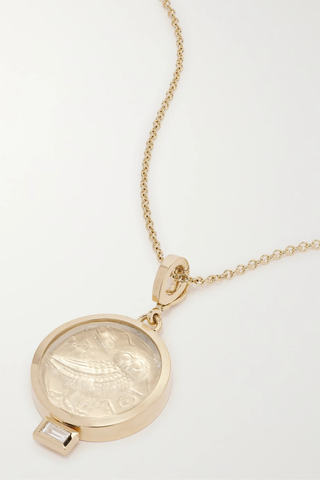 유럽직배송 아즐리 목걸이 AZLEE Owl of Athena small 18-karat gold diamond necklace 30629810019903927