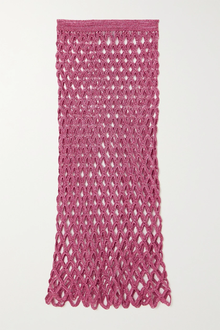 유럽직배송 컬트가이아 스커트 CULT GAIA Finn metallic crochet-knit midi skirt 34344356236855716