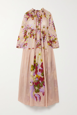 유럽직배송 YVONNE S Tasseled floral-print cotton maxi dress 36093695689052367