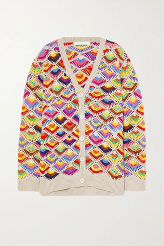 유럽직배송 끌로에 가디건 CHLOÉ Oversized crocheted recycled cashmere and wool-blend cardigan 34344356236584219