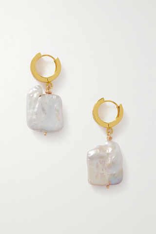 유럽직배송 PEARL OCTOPUSS.Y Gold-plated, pearl and crystal hoop earrings 38063312420785811