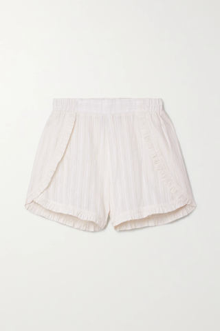 유럽직배송 ELSE ELSE Jasmine ruffled striped cotton-blend shorts 34344356237166367