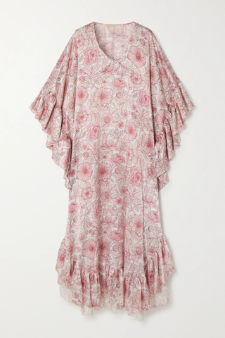 유럽직배송 더뱀파이어스와이프 원피스 THE VAMPIRE&#039;S WIFE The Spellbinder ruffled floral-print silk-satin midi dress 33258524072810233