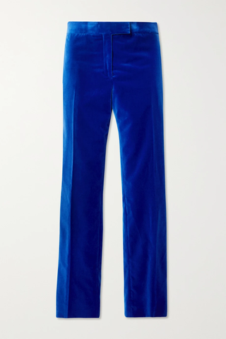 유럽직배송 톰포드 팬츠 TOM FORD Cropped silk satin-trimmed cotton-velvet slim-leg pants 33258524071968101