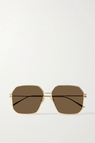 유럽직배송 보테가베네타 선글라스 BOTTEGA VENETA Hexagon-frame gold-tone sunglasses 38063312419905023
