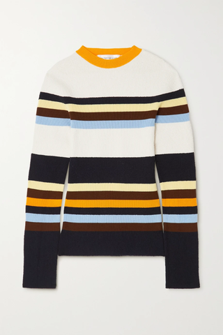 유럽직배송 빅토리아베컴 스웨터 VICTORIA BECKHAM Striped stretch cotton-blend sweater 34344356236727456