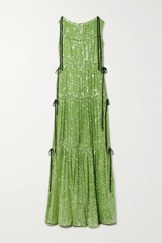 유럽직배송 에르뎀 ERDEM Isla grosgrain-trimmed tiered sequined voile gown 32027475399603545