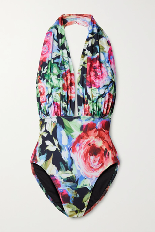 유럽직배송 노르마카말리 NORMA KAMALI Mio floral-print halterneck swimsuit 36856120584999436