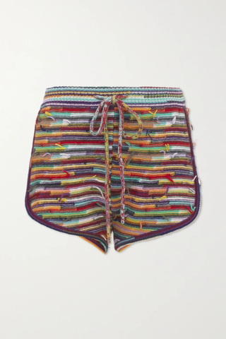 유럽직배송 끌로에 CHLOÉ Frayed striped cashmere and wool-blend shorts 33258524072096102