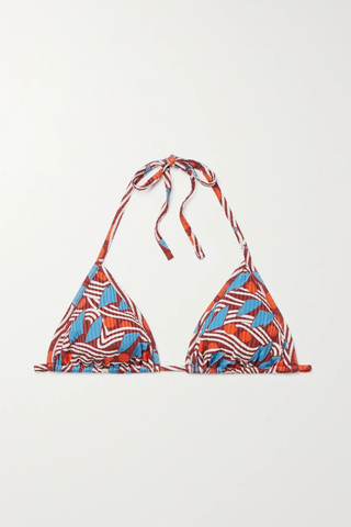 유럽직배송 FISCH + NET SUSTAIN Dinzey printed recycled ribbed triangle bikini top 32027475400287918