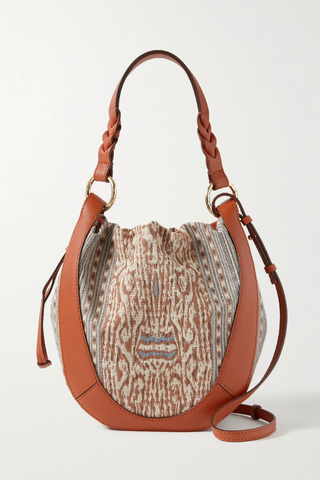유럽직배송 울라존슨 숄더백 ULLA JOHNSON Hilma leather-trimmed cotton-blend jacquard shoulder bag 32027475400195867