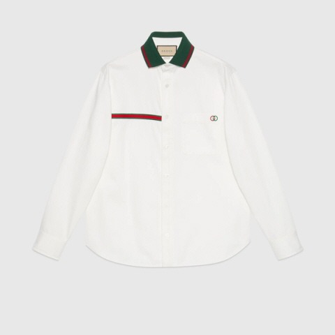 유럽직배송 구찌 셔츠 GUCCI Denim shirt with Interlocking G embroidery 696757XDBYR9692