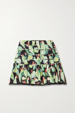 유럽직배송 CHARO RUIZ 미니스커트 Gia shirred printed cotton-blend voile mini skirt 34344356236523379