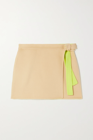 유럽직배송 오프화이트 미니스커트 OFF-WHITE Two-tone wool and cashmere-blend felt wrap mini skirt 38063312418473481