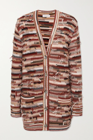 유럽직배송 끌로에 가디건 CHLOÉ Oversized striped cashmere and wool-blend cardigan 33258524072095966