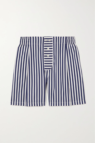 유럽직배송 SEBLINE Boxer striped cotton-poplin shorts 38063312420748750