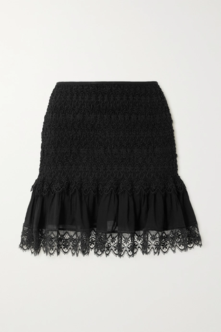 유럽직배송 CHARO RUIZ Fleur guipure lace and cotton-blend voile mini skirt 34344356237439060