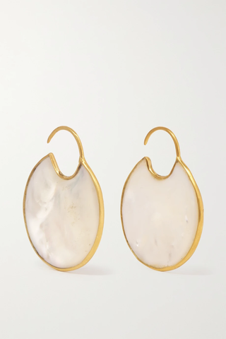 유럽직배송 피파스몰 귀걸이 PIPPA SMALL 18-karat gold mother-of-pearl earrings 36093695688950466