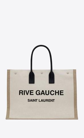 유럽직배송 입생로랑 리브 고쉬 토트백 SAINT LAURENT rive gauche large tote bag in printed canvas and leather 509415FAABR9054