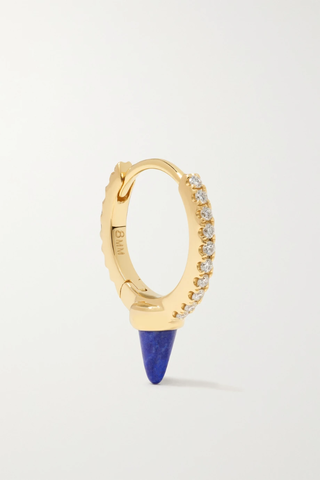 유럽직배송 마리아타쉬 싱글 귀걸이 MARIA TASH 8mm 18-karat white gold, diamond and lapis lazuli single hoop earring 32027475399557712