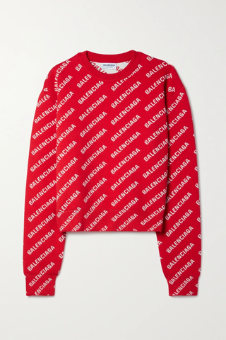유럽직배송 발렌시아가 스웨터 BALENCIAGA Cropped intarsia-knit sweater 38063312418721968