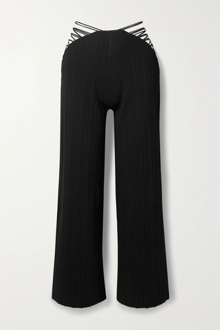 유럽직배송 컬트가이아 팬츠 CULT GAIA Abela cropped cutout ribbed-knit straight-leg pants 33258524072794970