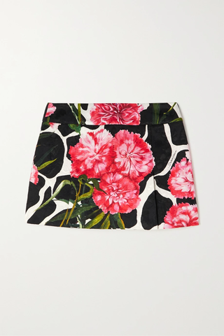 유럽직배송 돌체앤가바나 미니스커트 DOLCE &amp; GABBANA Floral-print cotton-blend jacquard mini skirt 34344356237022358