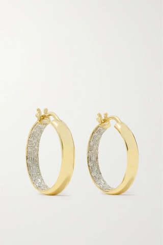 유럽직배송 이본레옹 귀걸이 YVONNE LÉON 9-karat gold diamond hoop earrings 33258524072366352