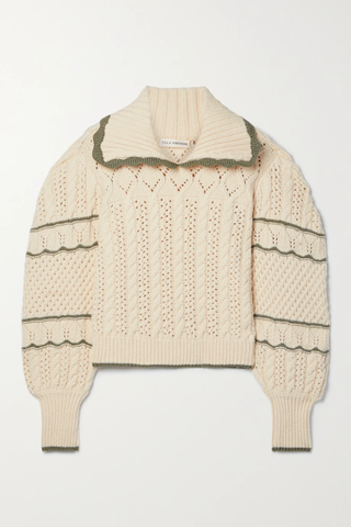 유럽직배송 울라존슨 스웨터 ULLA JOHNSON Osian cable-knit cotton-blend sweater 32027475400263631