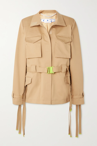 유럽직배송 오프화이트 자켓 OFF-WHITE Belted cotton-blend gabardine jacket 38063312418473591