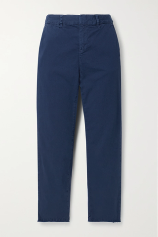 유럽직배송 닐리로탄 팬츠 NILI LOTAN Montauk cropped frayed stretch-cotton twill tapered pants 33258524071916086