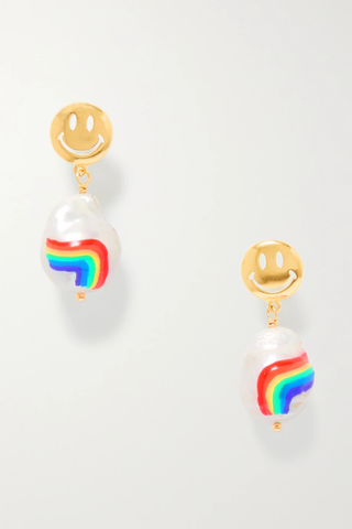 유럽직배송 MARTHA CALVO Over The Rainbow gold-plated pearl earrings 45666037504153737