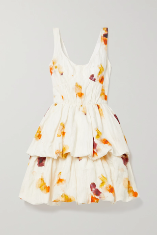 유럽직배송 제이슨우 미니원피스 JASON WU Tiered floral-print crinkled cotton-blend mini dress 34344356236794734
