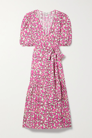 유럽직배송 다이앤본퍼스텐버그 원피스 DIANE VON FURSTENBERG Elektra floral-print cotton-jacquard wrap dress 38063312420503455