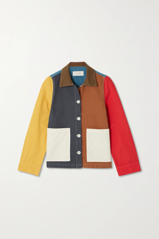 유럽직배송 THE GREAT. The Chore color-block herringbone cotton jacket 32027475400140216