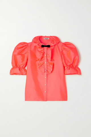 유럽직배송 바체바 블라우스 BATSHEVA Lou bow-detailed ruffled cotton-poplin blouse 32027475400317094