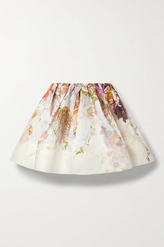 유럽직배송 짐머만 미니스커트 ZIMMERMANN Prima gathered floral-print linen and silk-blend organza mini skirt 33258524072874865