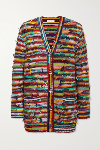 유럽직배송 끌로에 가디건 CHLOÉ Oversized striped cashmere and wool-blend cardigan 33258524072105112