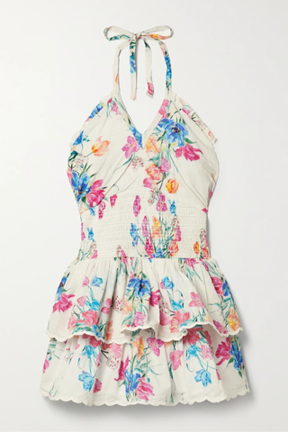 유럽직배송 러브샤크팬시 미니원피스 LOVESHACKFANCY Aqua floral-print Swiss-dot cotton-voile halterneck mini dress 33258524072022200