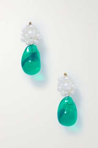 유럽직배송 컴플리티드워크 귀걸이 COMPLETEDWORKS Recycled gold vermeil, resin and pearl earrings 32027475399572625
