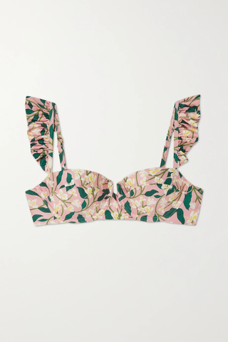 유럽직배송 아구아 바이 아구아 벤디타 비키니 AGUA BY AGUA BENDITA Kiwi ruffled floral-print recycled underwired bikini top 36856120584973600