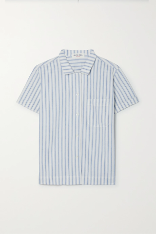 유럽직배송 알렉스밀 셔츠 ALEX MILL Camp striped cotton and linen-blend shirt 32027475399715677