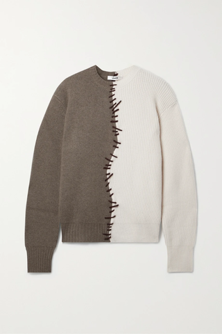 유럽직배송 INTERIOR The Eliana patchwork cashmere sweater 33258524072714719