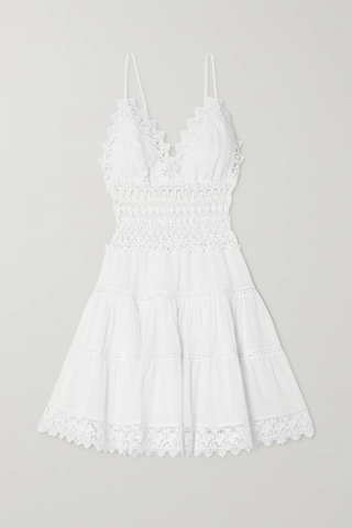 유럽직배송 CHARO RUIZ Bonnie guipure lace-trimmed cotton-blend voile mini dress 34344356237439130