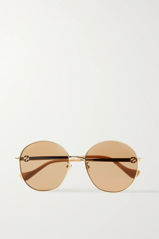 유럽직배송 구찌 선글라스 GUCCI EYEWEAR Round-frame gold-tone sunglasses 38063312419905720