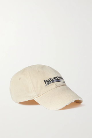 유럽직배송 발렌시아가 야구모자 BALENCIAGA Distressed embroidered cotton-twill baseball cap 43769801097537357