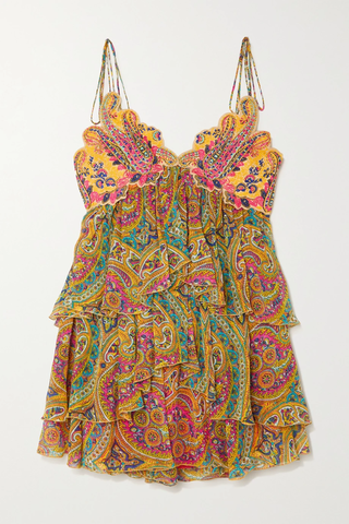 유럽직배송 에트로 미니원피스 ETRO Ruffled embroidered printed silk-chiffon mini dress 25185454456076707