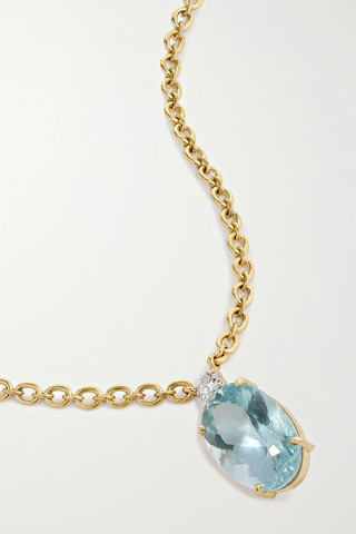 유럽직배송 아이린뉴워스 목걸이 IRENE NEUWIRTH Gemmy Gem 18-karat gold, aquamarine and diamond necklace 32027475399801556