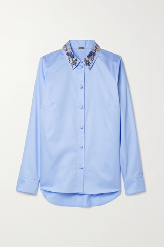 유럽직배송 아담립스 셔츠 ADAM LIPPES Embellished cotton-poplin shirt 34344356236755865