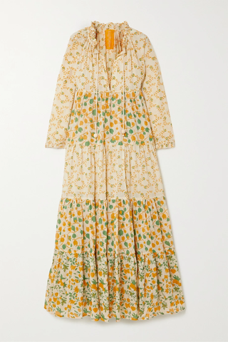 유럽직배송 YVONNE S Tiered floral-print cotton maxi dress 36093695689052357